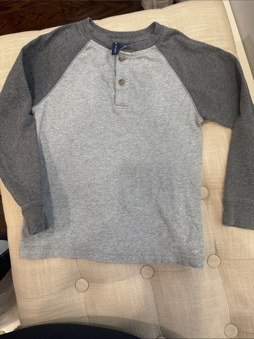 Janie and Jack Kids Long-Sleeve Henley Shirt - Gray Two-Tone